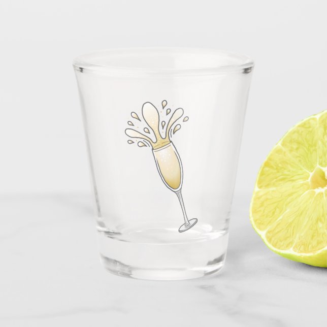 Vaso De Chupito Vidrio de champagne de Año Nuevo (Anverso)