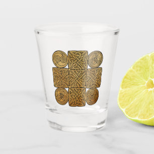 Vaso De Chupito Vidrio de corte cruzado de Knotwork Celtic