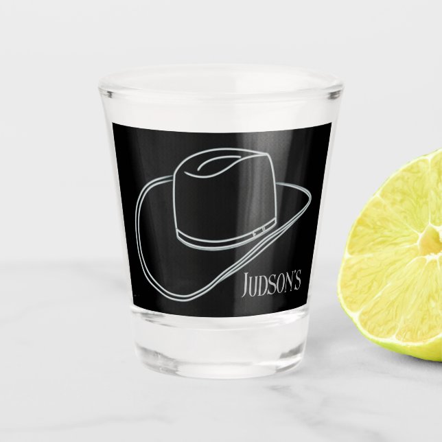 Vaso De Chupito Vidrio de Cowboy clásico minimalista (Anverso)