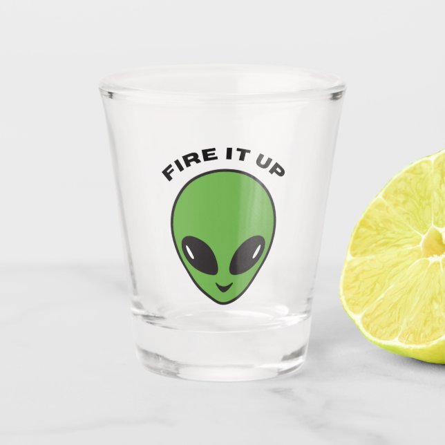 Vaso De Chupito Vidrio de disparo - Alien la fuego (Anverso)