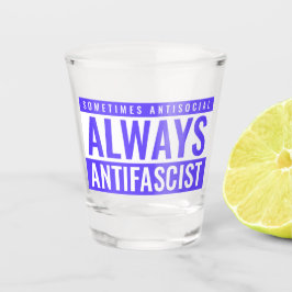 Vaso De Chupito Vidrio de disparo antifascista siempre - Azul negr