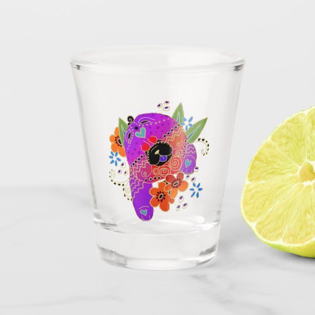 Vaso De Chupito Vidrio de disparo BINDI ROUGH CHOW (Anverso)