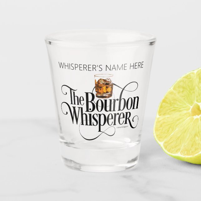 Vaso De Chupito Vidrio de disparo Bourbon Whisperer (personalizado (Anverso)