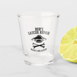 Vaso De Chupito vidrio de disparo con el logo de reparación de Bob