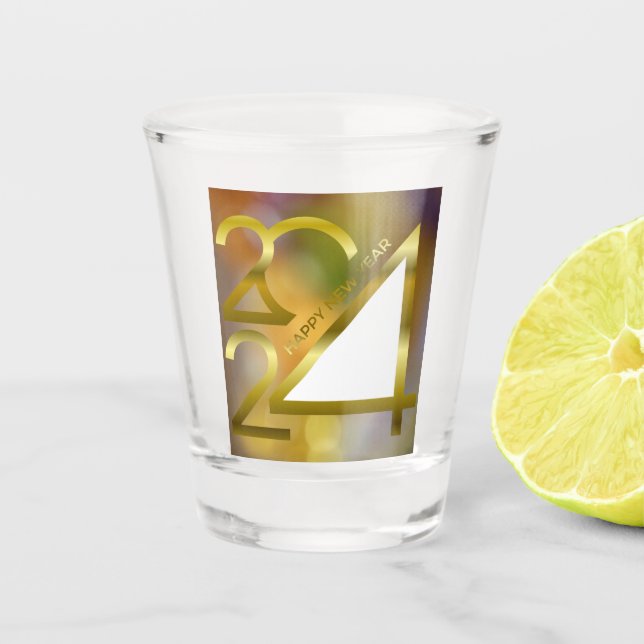 Vaso De Chupito Vidrio de disparo de Año Nuevo 2024 (Anverso)