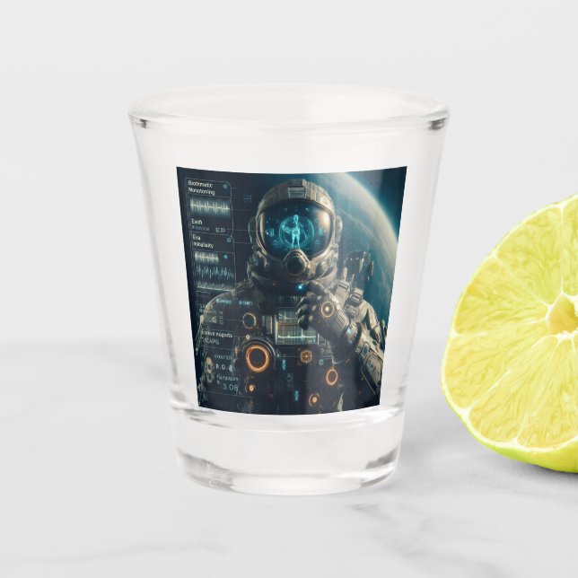 Vaso De Chupito Vidrio de disparo de astronauta (Anverso)