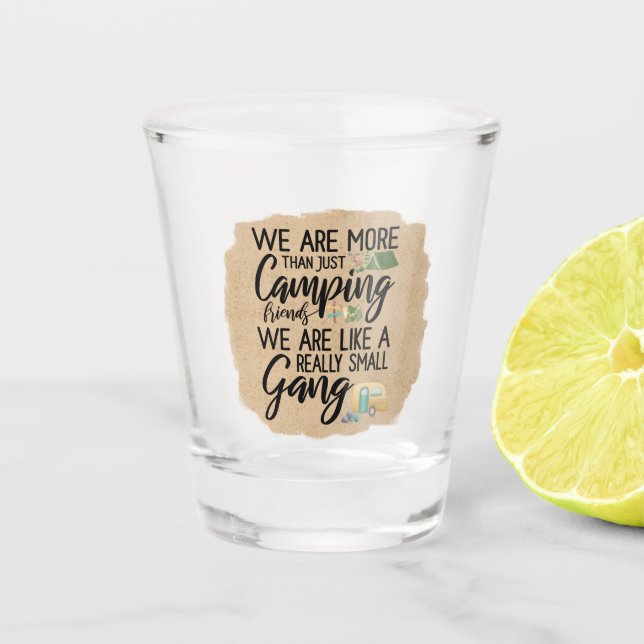 Vaso De Chupito Vidrio de disparo de banda de camping (Anverso)