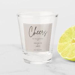 Vaso De Chupito Vidrio de disparo de Boda mínimo Beige