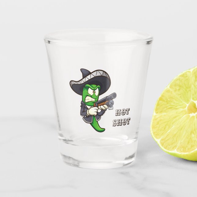 Vaso De Chupito Vidrio de disparo de chile caliente (edición) (Anverso)
