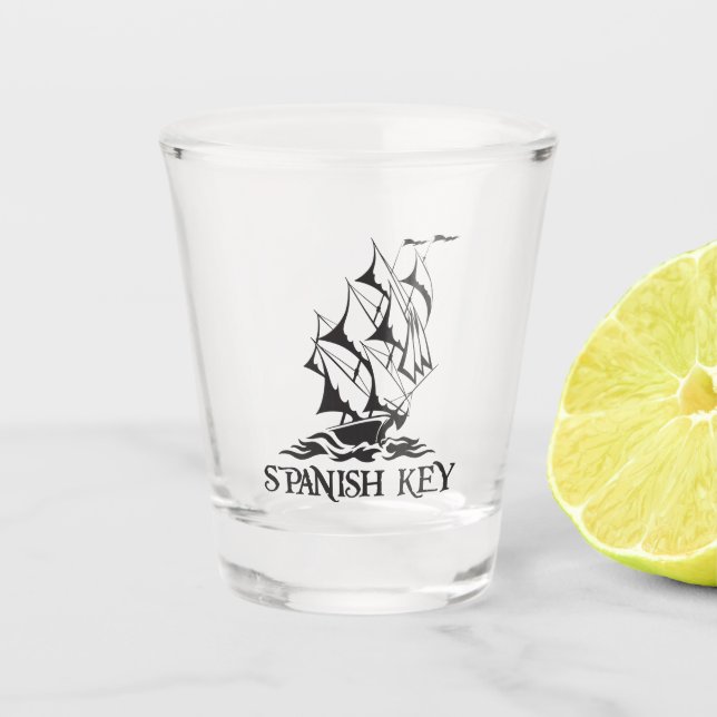 Vaso De Chupito Vidrio de disparo de clave española (Anverso)