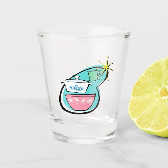 Vaso De Chupito Vidrio de disparo de diseño de software de cocina  (Anverso)