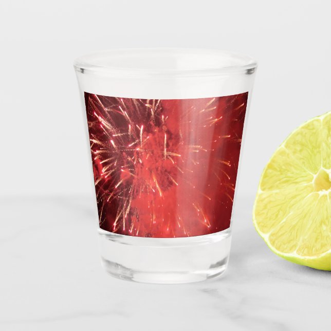 Vaso De Chupito Vidrio de disparo de fuegos artificiales (Anverso)