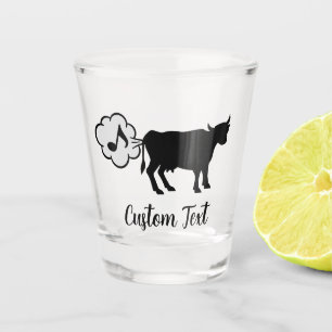 Vaso De Chupito Vidrio de disparo de icono de metano de vaca