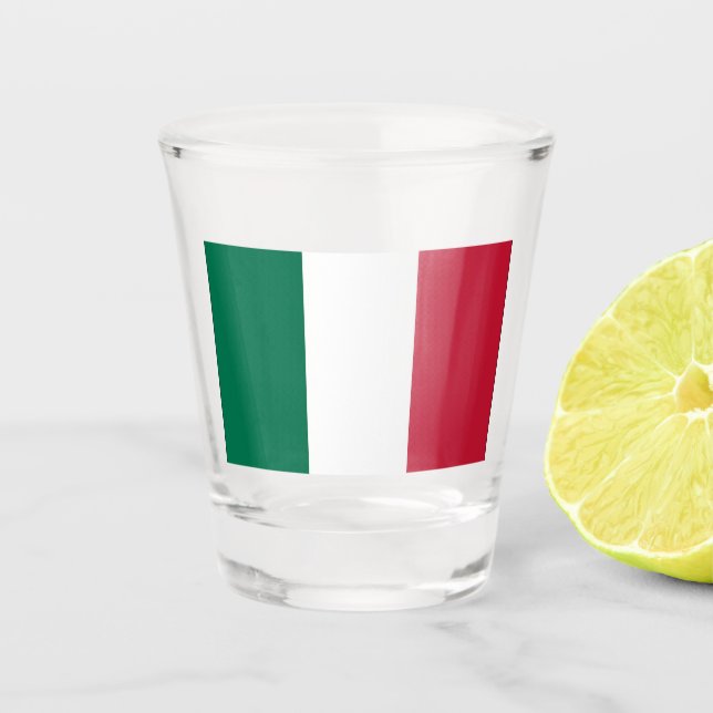 Vaso De Chupito Vidrio de disparo de la bandera italiana (Anverso)
