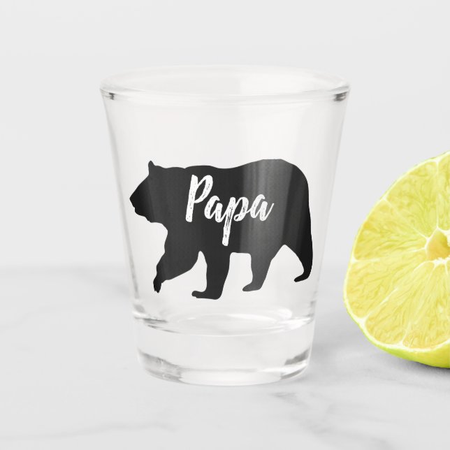 Vaso De Chupito Vidrio de disparo de oso negro rústico (Anverso)
