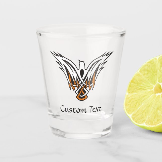 Vaso De Chupito Vidrio de disparo de pájaro celta (Anverso)