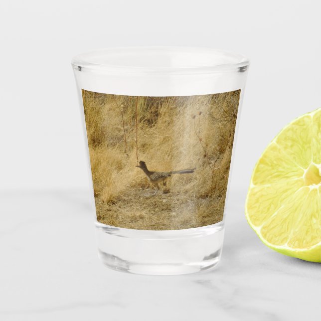 Vaso De Chupito Vidrio de disparo de Roadrunner en ejecución (Anverso)