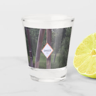 Vaso De Chupito Vidrio de disparo de Rótulo peligroso