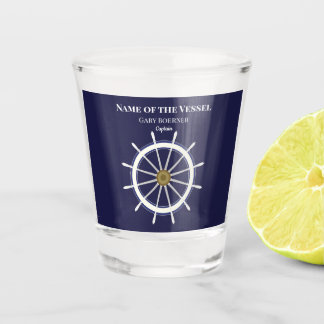Vaso De Chupito Vidrio de disparo del capitán de la rueda del barc