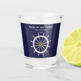 Vaso De Chupito Vidrio de disparo del capitán de la rueda del barc
