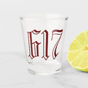 Vaso De Chupito Vidrio de disparo del código de área 617 (Boston)