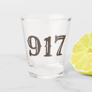 Vaso De Chupito Vidrio de disparo del código de área 917 (Nueva Yo