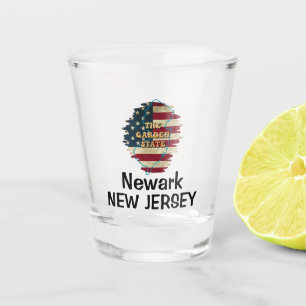 Vaso De Chupito Vidrio de disparo del estado de Nueva Jersey del p