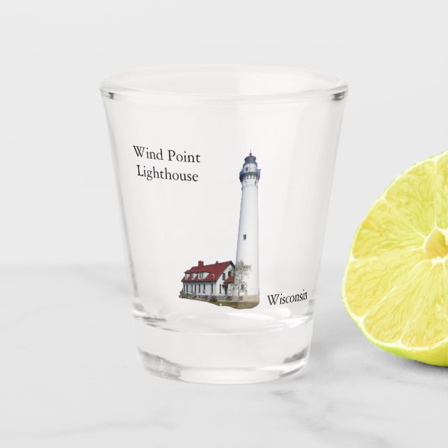 Vaso De Chupito Vidrio de disparo del faro Wind Point (Anverso)