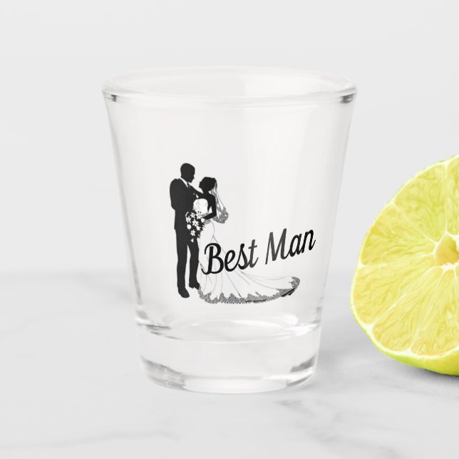 Vaso De Chupito Vidrio de disparo del mejor hombre (Anverso)