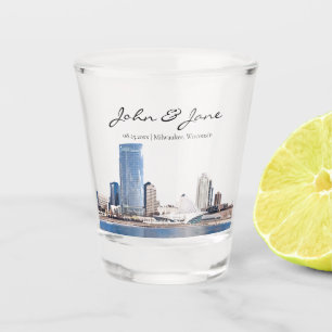 Vaso De Chupito Vidrio de disparo en la línea aérea de Milwaukee p