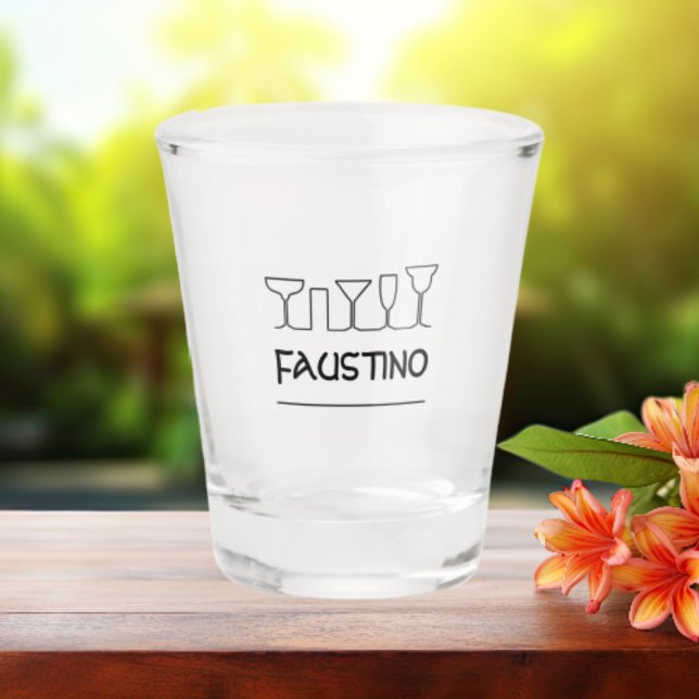 Vaso De Chupito Vidrio de disparo Faustino Black Line (Subido por el creador)