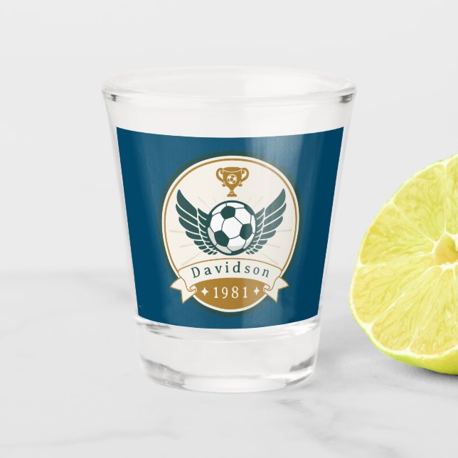 Vaso De Chupito Vidrio de disparo - Fútbol - Personalizado - Añadi (Anverso)