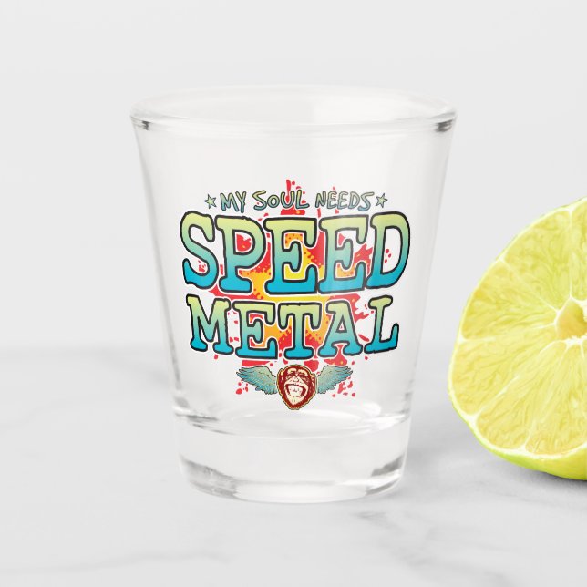 Vaso De Chupito Vidrio de disparo Metalizado de velocidad (Anverso)