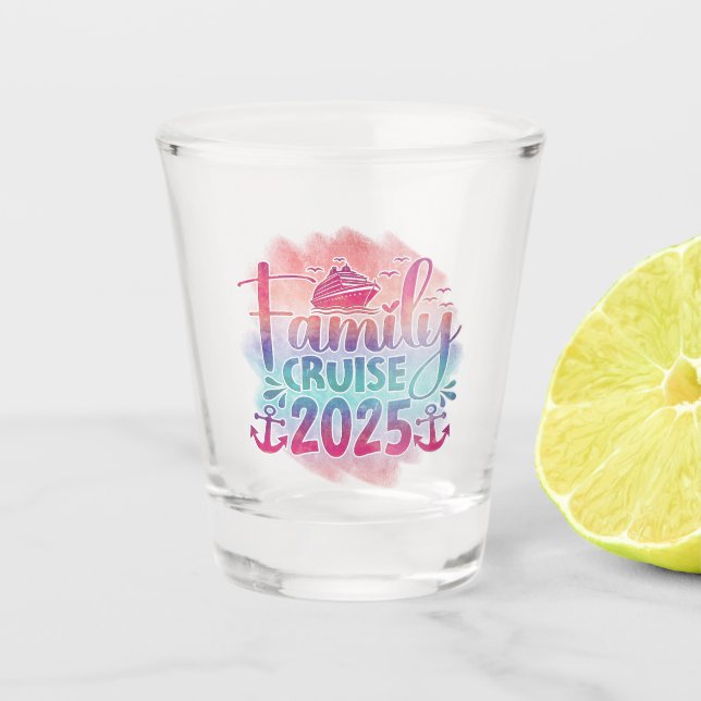 Vaso De Chupito Vidrio de disparo para crucero familiar 2025 (Anverso)
