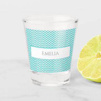 Vaso De Chupito Vidrio de disparo personalizado de Chevron simple 