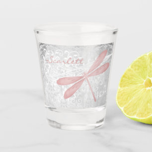 Vaso De Chupito Vidrio de disparo personalizado de la libélula ros