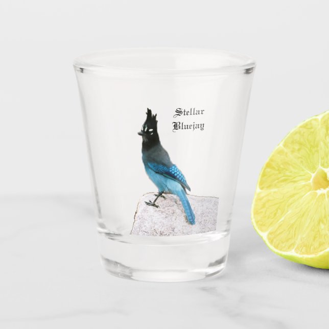 Vaso De Chupito Vidrio de disparo Stellar Blue Jay (Anverso)