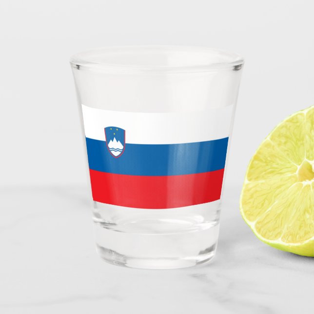 VASO DE CHUPITO VIDRIO DE DISPAROS DE ESLOVENIA (Anverso)