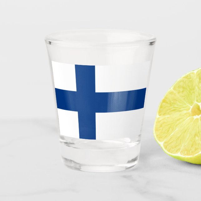 VASO DE CHUPITO VIDRIO DE DISPAROS DE FINLANDIA (Anverso)