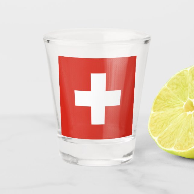 VASO DE CHUPITO VIDRIO DE DISPAROS DE SUIZA (Anverso)