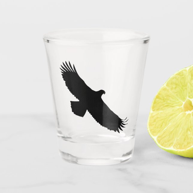 Vaso De Chupito Vidrio de Eagle Flying (Anverso)