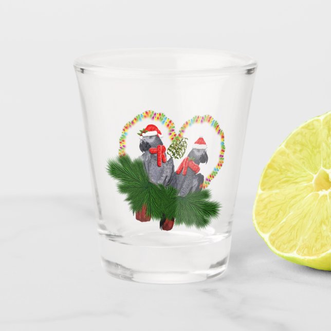 Vaso De Chupito Vidrio de Featherball festivo (Anverso)