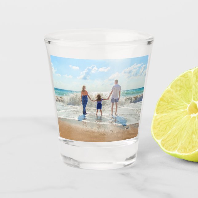 Vaso De Chupito Vidrio de fotos de personalizado con fotos (Anverso)