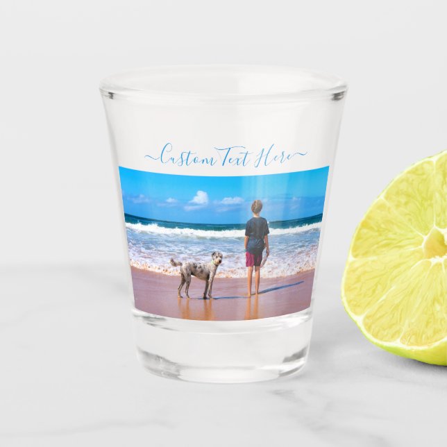 Vaso De Chupito Vidrio de fotos de personalizado disparado regala  (Anverso)