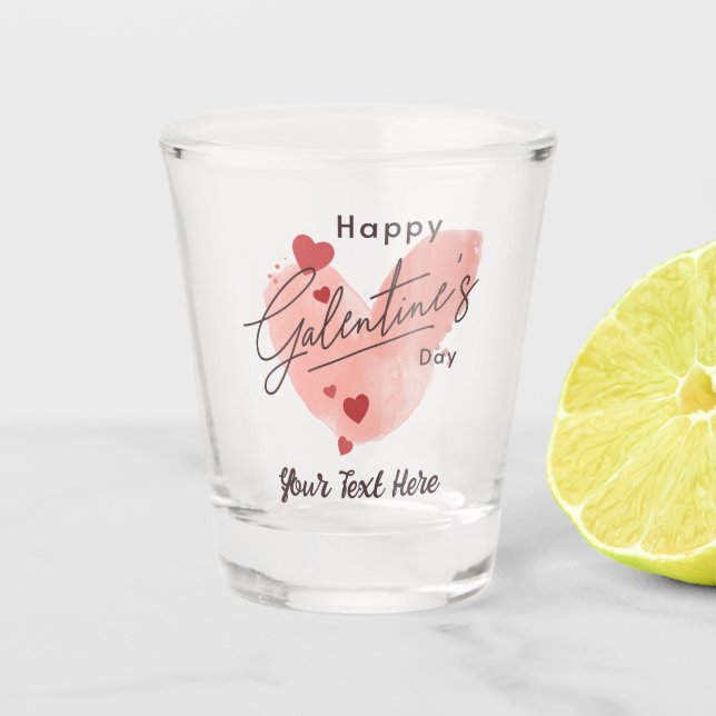 Vaso De Chupito Vidrio de Galentine's Day Fiesta (Anverso)