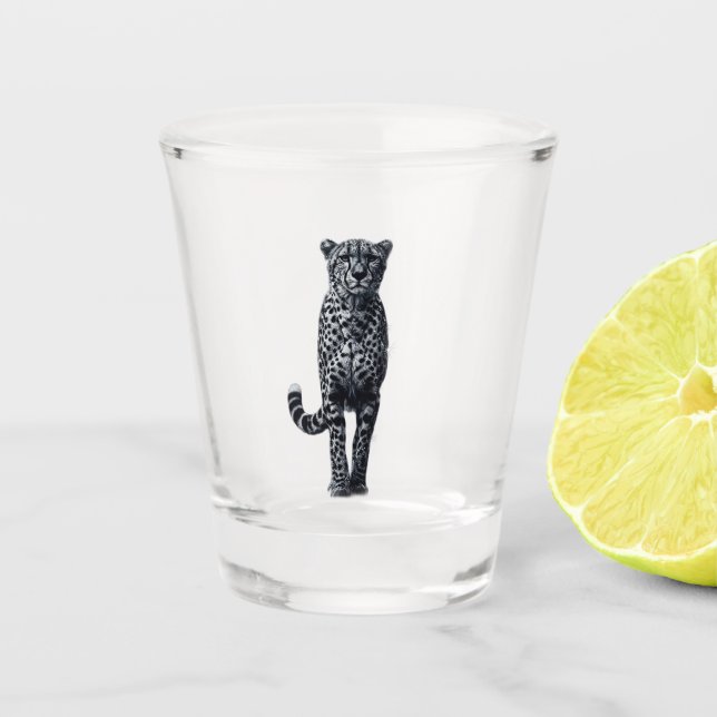 Vaso De Chupito Vidrio de leopardo (Anverso)