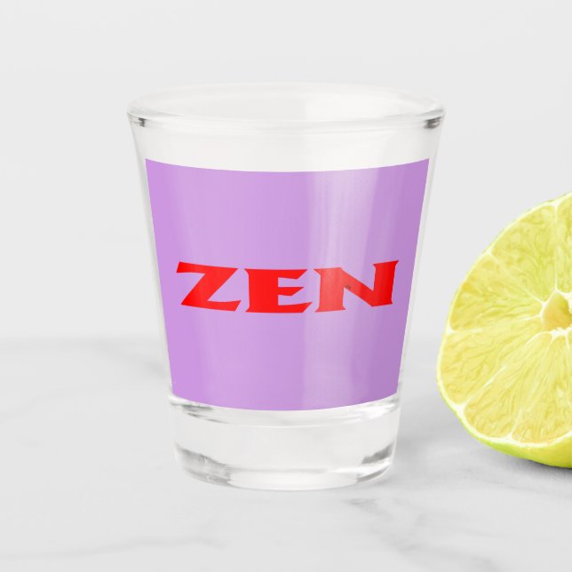 Vaso De Chupito Vidrio de lilac rojo zen (Anverso)
