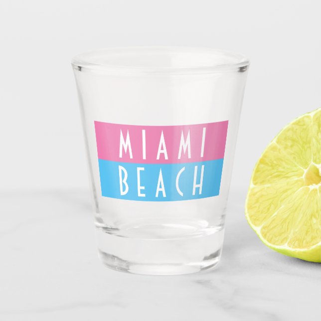 Vaso De Chupito Vidrio de Miami Beach (Anverso)