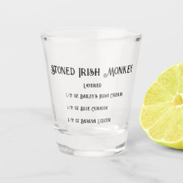 Vaso De Chupito Vidrio de Novedad de mono irlandés con piedras