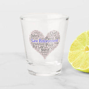 Vaso De Chupito Vidrio de nube de Word de aplicación de la ley